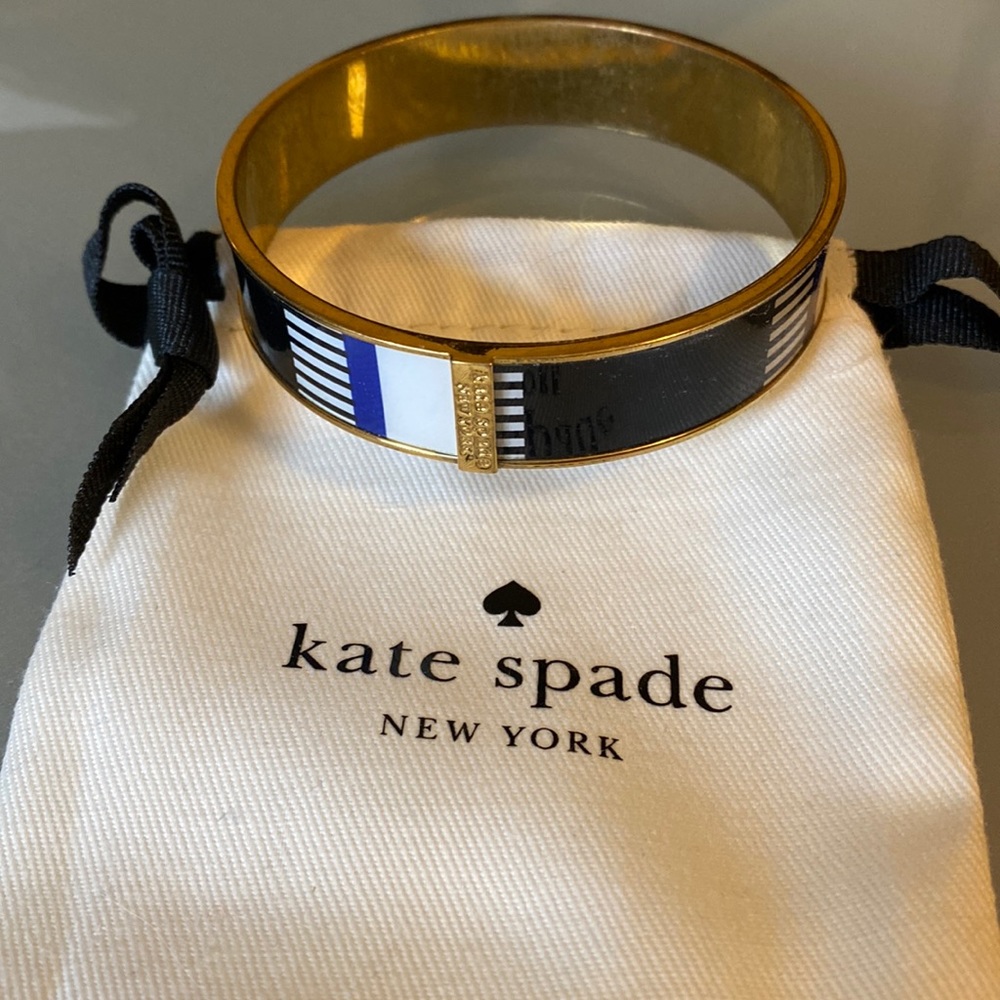Kate Spade bangle 1/2”.  Black, white, black and white striped and navy.